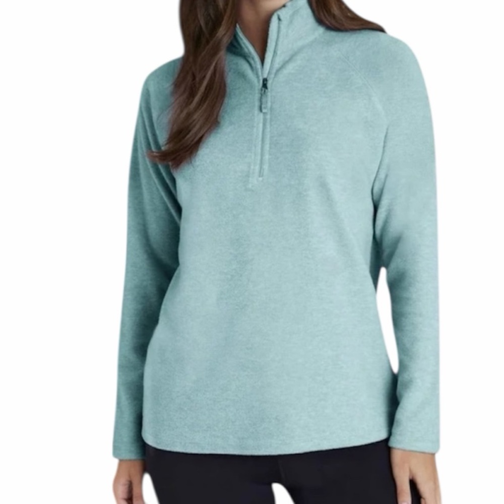NEW EDDIE BAUER Ladies' Quarter Zip Pullover Sweatshirt Blue Size Small 3075-9